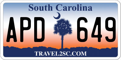SC license plate APD649