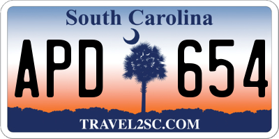 SC license plate APD654