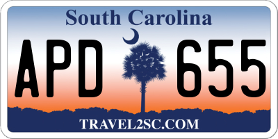 SC license plate APD655