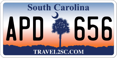 SC license plate APD656