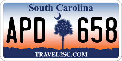SC license plate APD658
