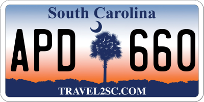 SC license plate APD660