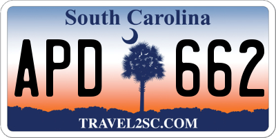 SC license plate APD662