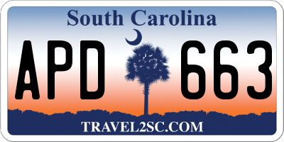 SC license plate APD663