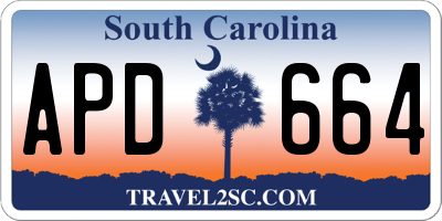 SC license plate APD664