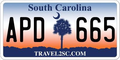 SC license plate APD665