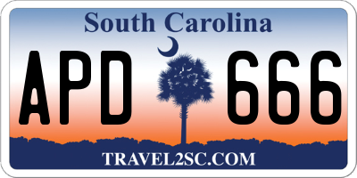 SC license plate APD666