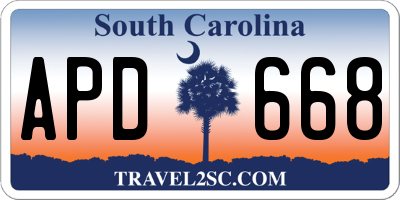 SC license plate APD668
