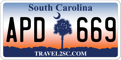 SC license plate APD669