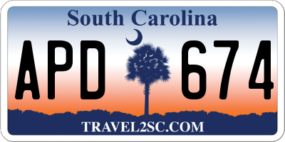 SC license plate APD674