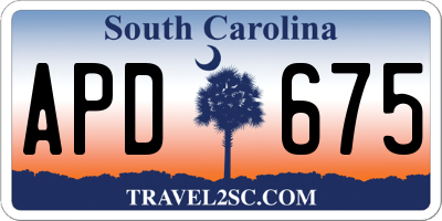 SC license plate APD675
