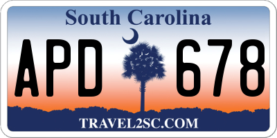 SC license plate APD678