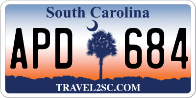 SC license plate APD684
