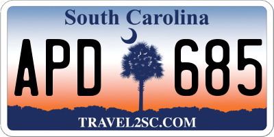 SC license plate APD685