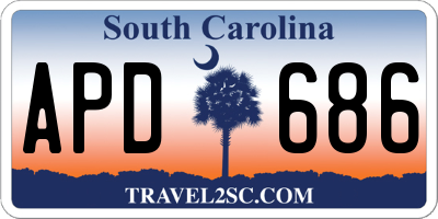 SC license plate APD686