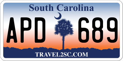 SC license plate APD689