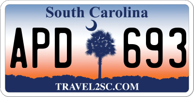 SC license plate APD693