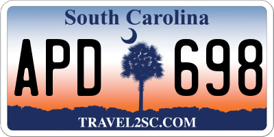 SC license plate APD698
