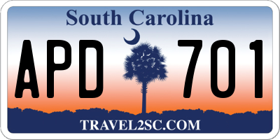 SC license plate APD701