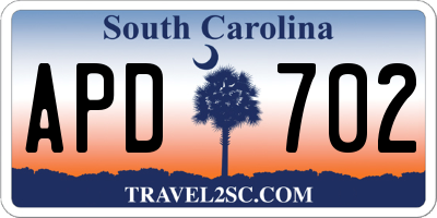 SC license plate APD702