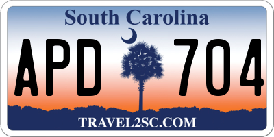SC license plate APD704