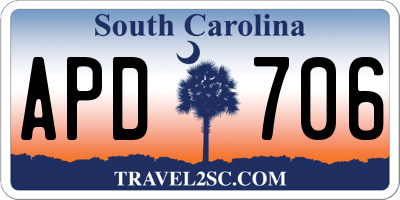 SC license plate APD706