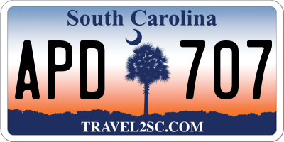 SC license plate APD707