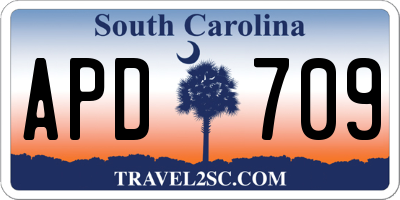 SC license plate APD709