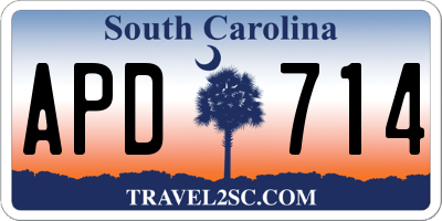 SC license plate APD714