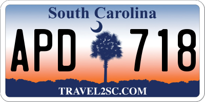 SC license plate APD718