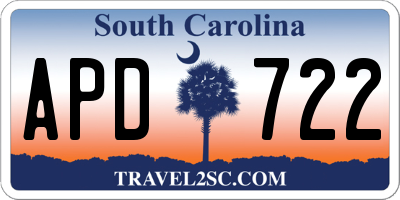 SC license plate APD722