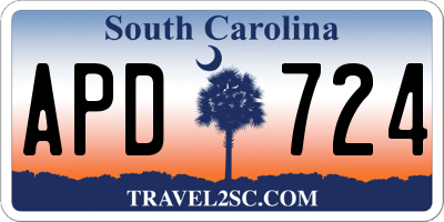 SC license plate APD724