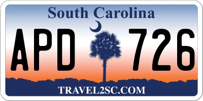 SC license plate APD726