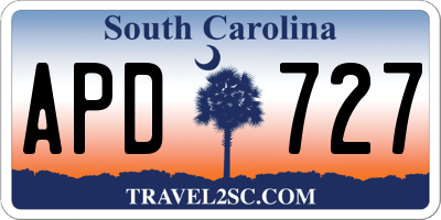 SC license plate APD727
