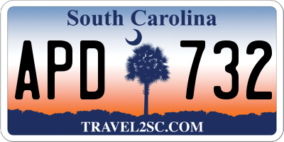 SC license plate APD732