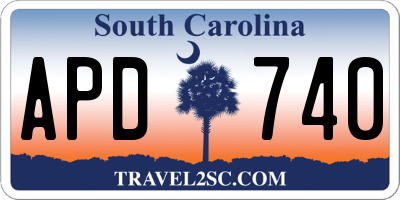 SC license plate APD740
