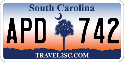 SC license plate APD742