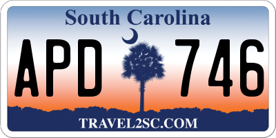 SC license plate APD746