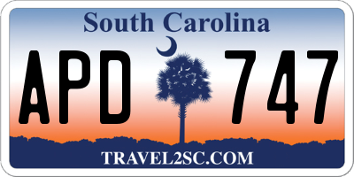 SC license plate APD747
