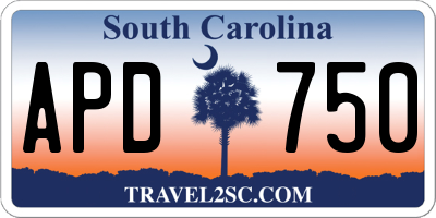SC license plate APD750