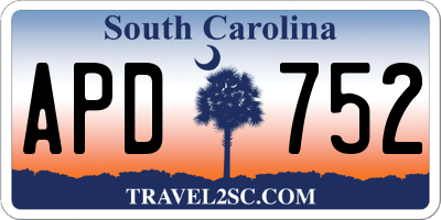 SC license plate APD752