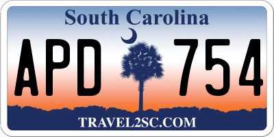 SC license plate APD754