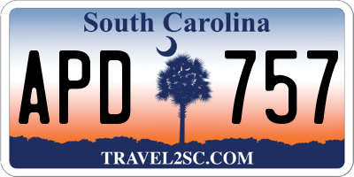 SC license plate APD757