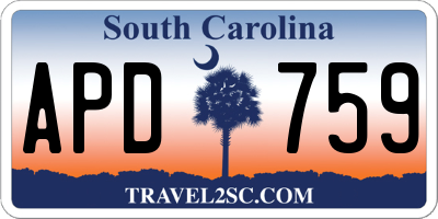 SC license plate APD759