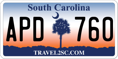 SC license plate APD760