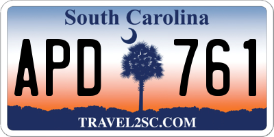 SC license plate APD761