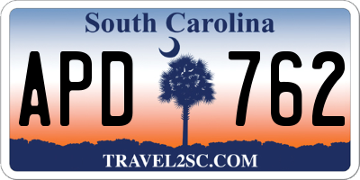 SC license plate APD762