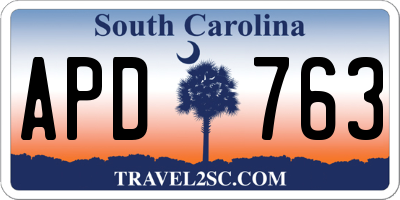 SC license plate APD763