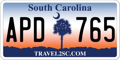 SC license plate APD765
