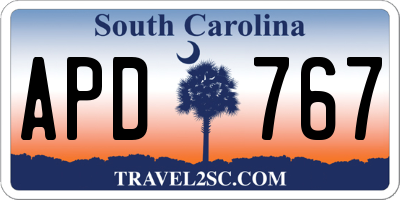 SC license plate APD767